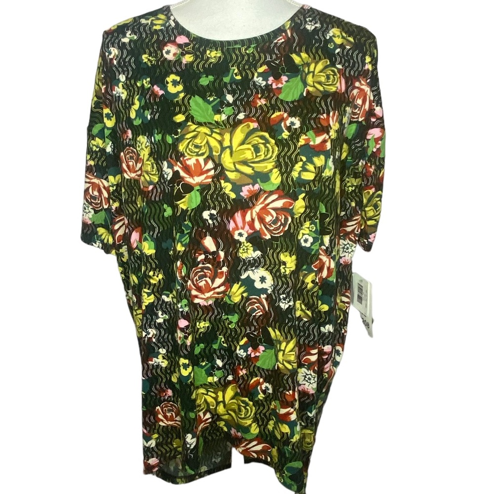 Disney Lularoe Floral Tropical Mickey Minnie Mouse Irma Top 201209